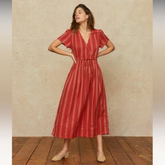 Christy Dawn “Dawn Dress” in Hibiscus Zinnia Stripe - Picture 4 of 10